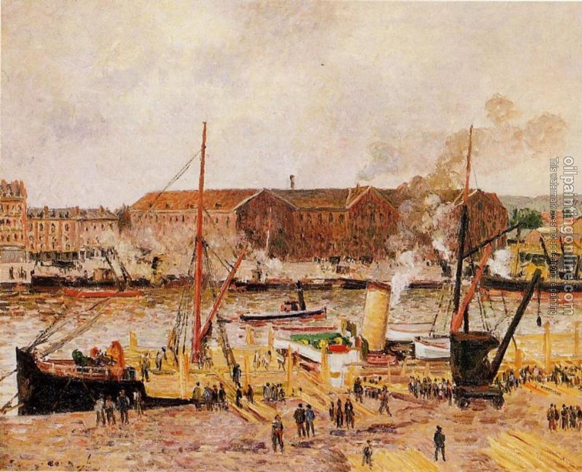 Pissarro, Camille - Unloading Wood at Rouen